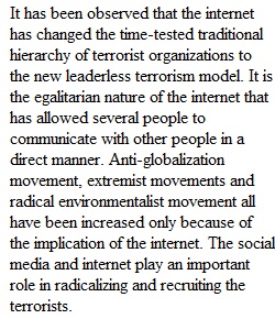 The Internet and Leaderless Terrorism